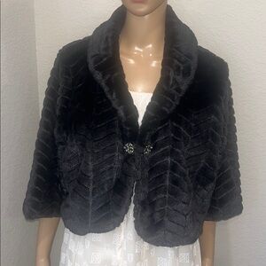 NWOT Park & Main Elegant Black Faux Fur Jacket